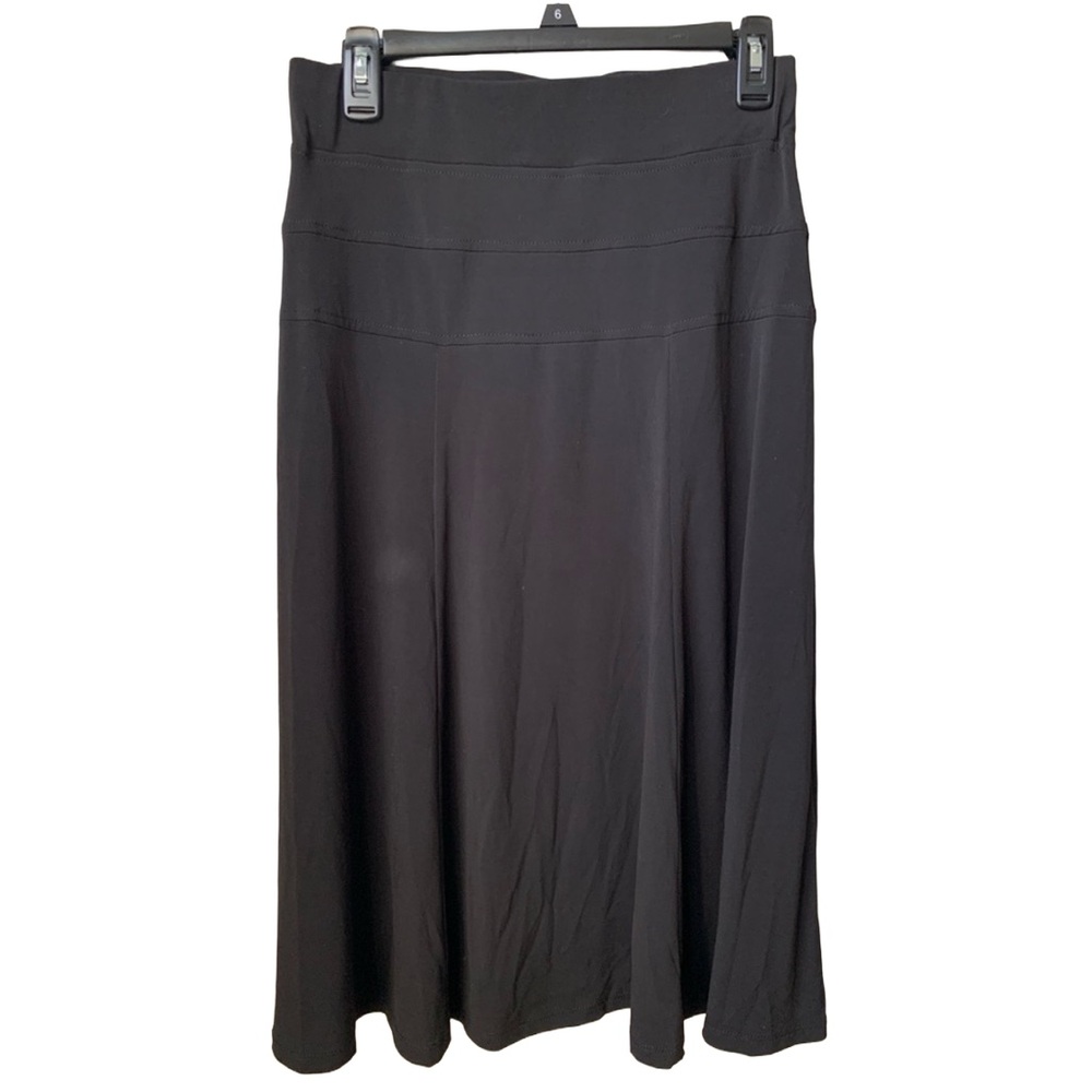 ROZ & ALI Women’s Black Elastic Waist Midi Skirt